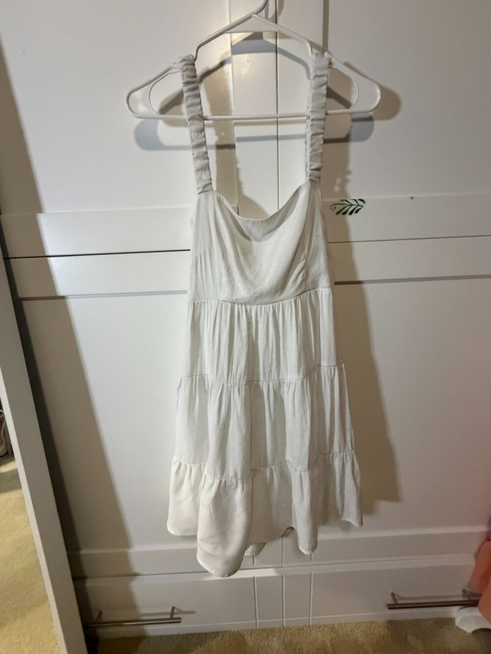 Altar’d State - White Tiered Open Back Mini Dress – Size Medium